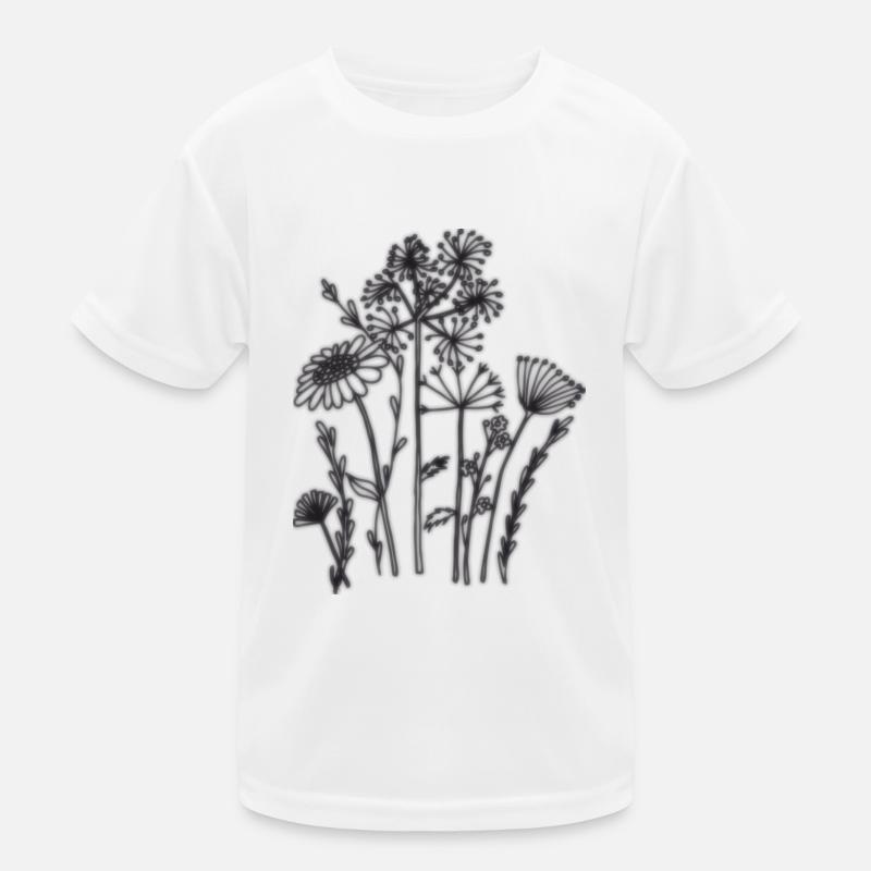 Dried flowers black Kids Functional T-Shirt