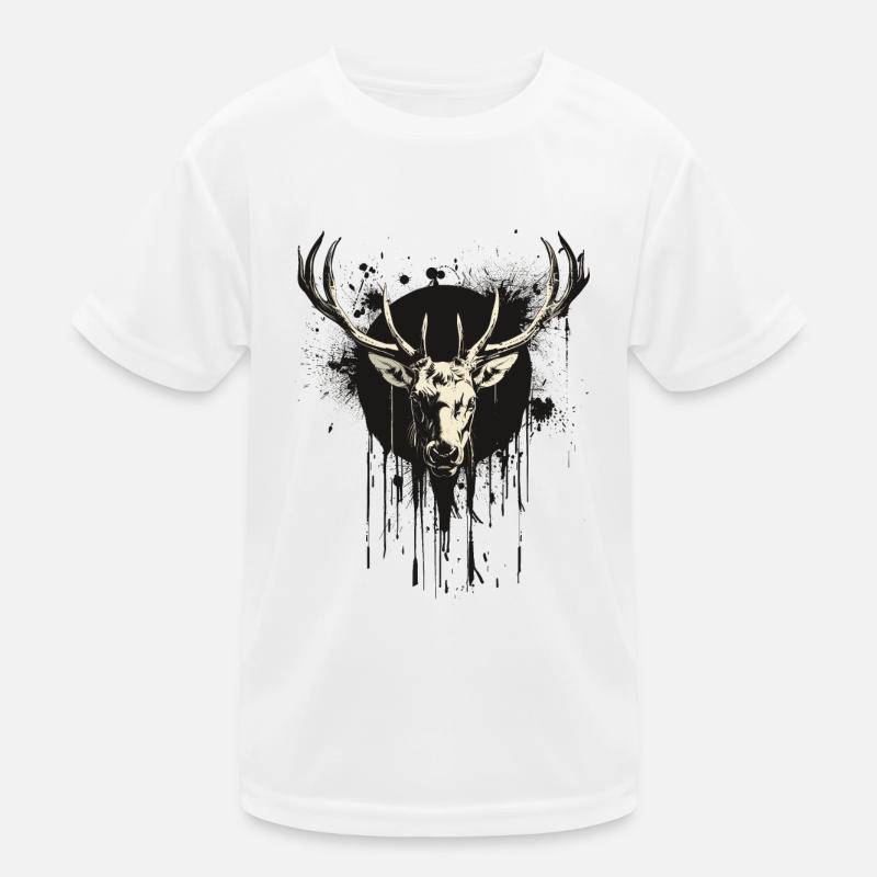 Deer with black spade Kids Functional T-Shirt