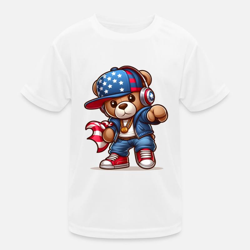 Cooler Teddybär v2 Kinder Funktions-T-Shirt