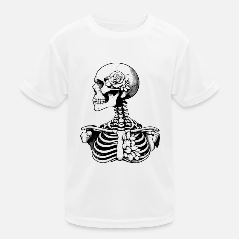 Skeleton Flowers Kids Functional T-Shirt