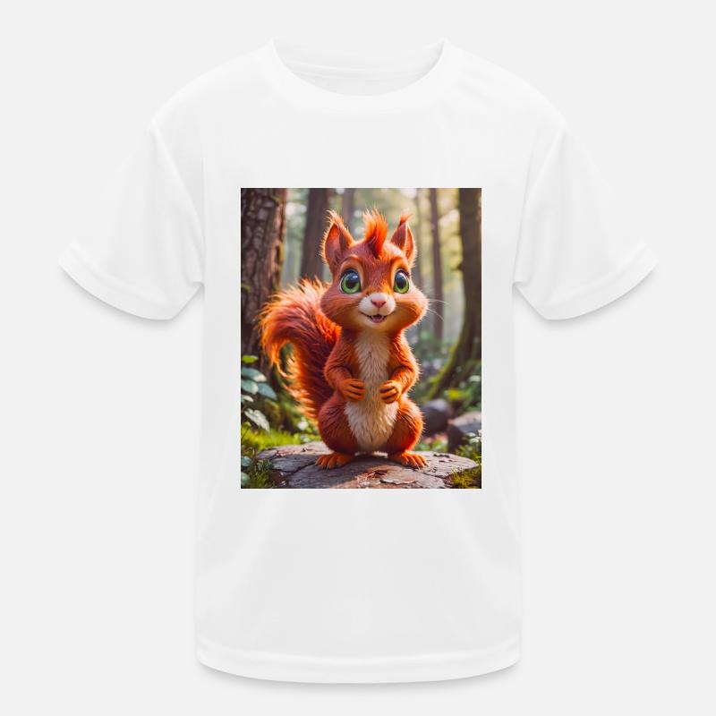 Super süße Tiere im Wald – rotes Eichhörnchen Kinder Funktions-T-Shirt