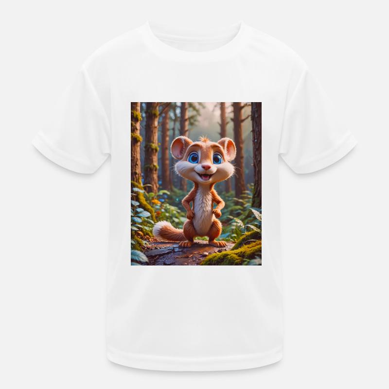 Super süße Tiere in einem Wald – Weasel Kinder Funktions-T-Shirt
