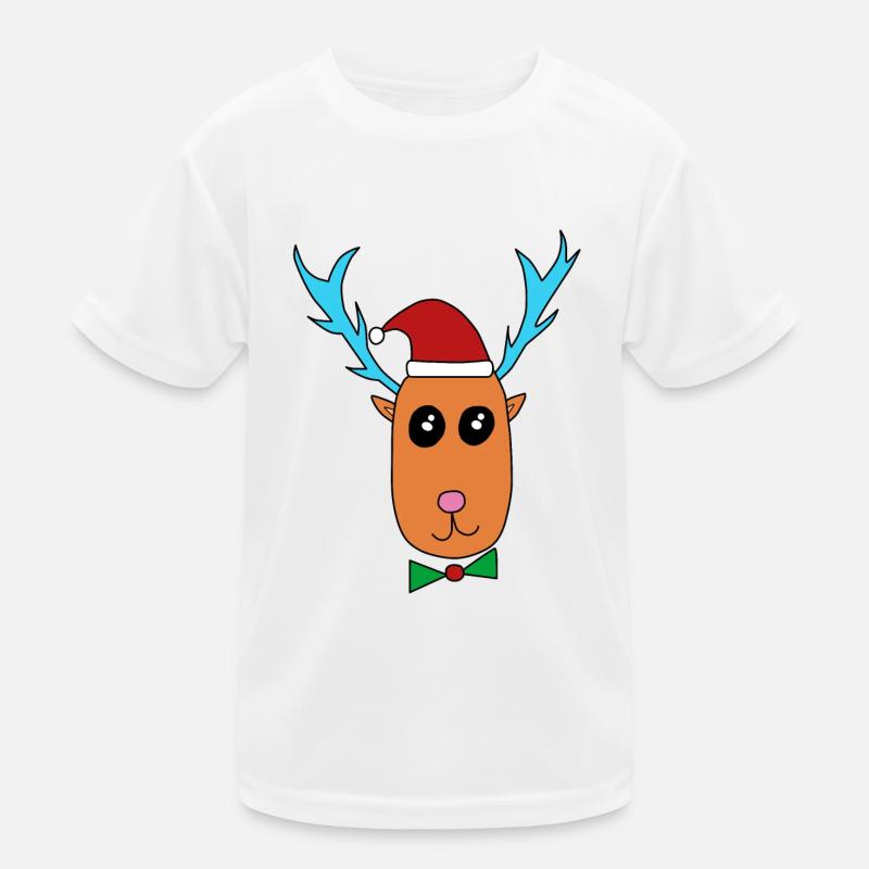Rentier feiert Weihnachten Kinder Funktions-T-Shirt