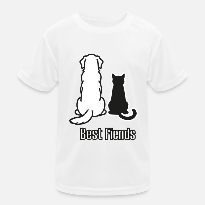 Hund & Katze - "Best Fiends" Design Kinder Funktions-T-Shirt