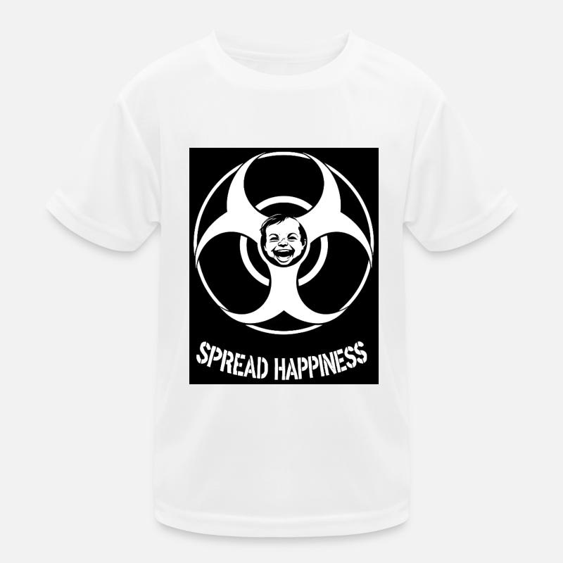 SpreadHappiness black background Kids Functional T-Shirt