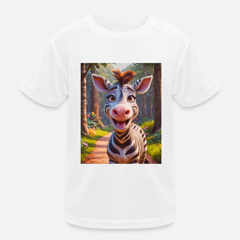 super cute african animals zebra Kids Functional T-Shirt