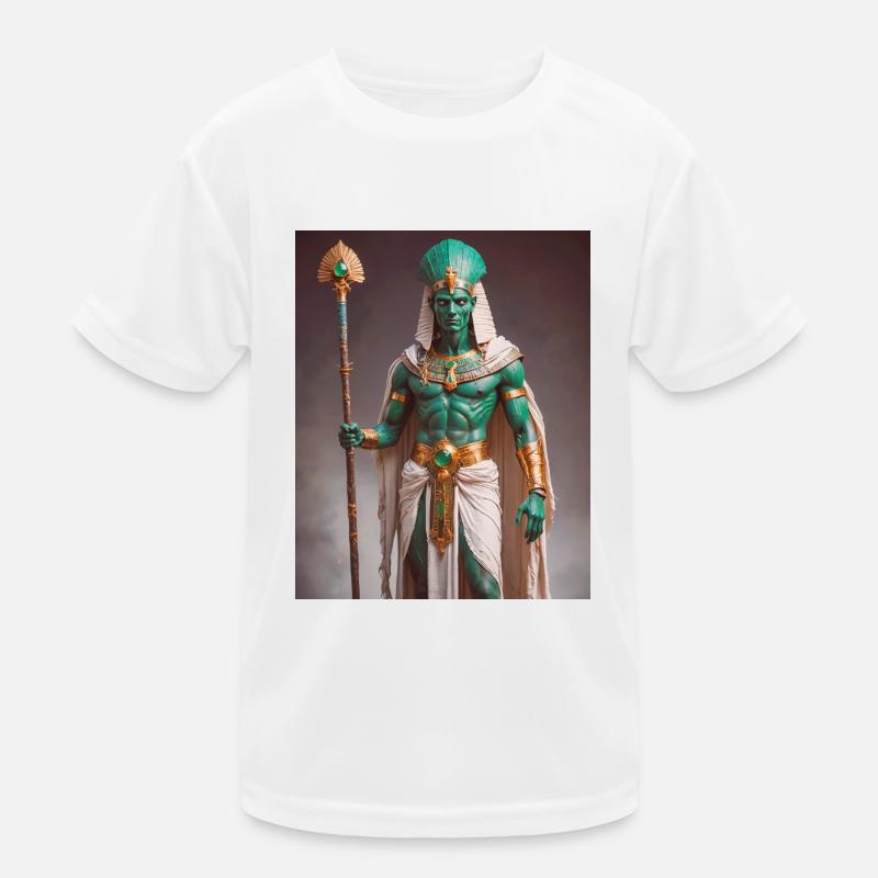 Osiris, grünhäutiger Gott mit Pharaonenkrone Kinder Funktions-T-Shirt