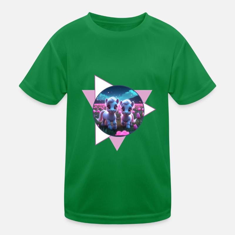 Deux poneys mignons T-shirt sport Enfant