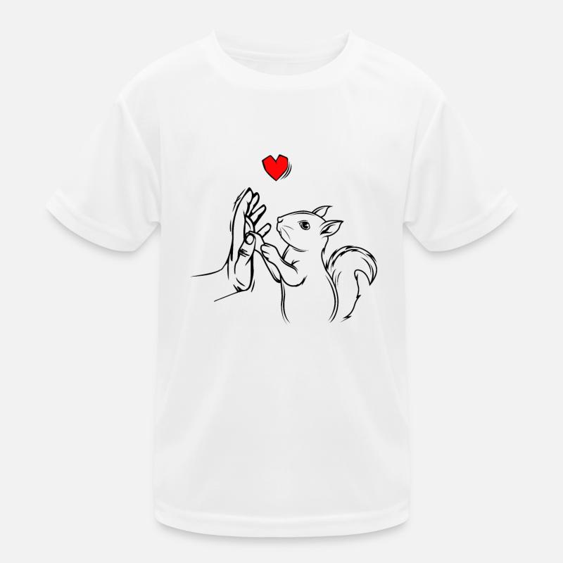 Eichhörnchen - Kinder Funktions-T-Shirt - Weiß