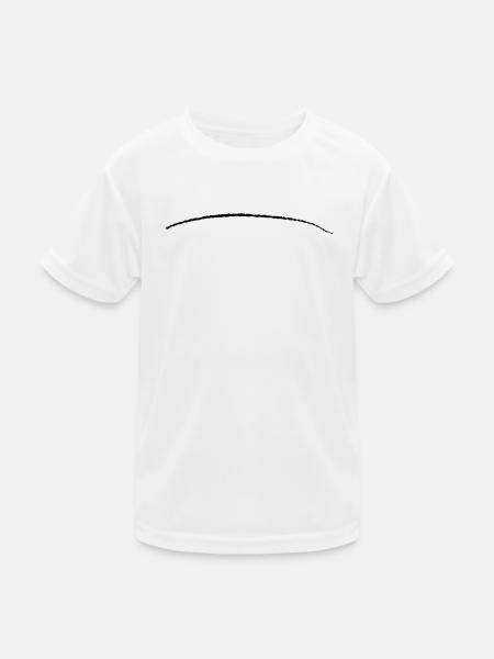 curved stroke brushstroke underscore line - Kids Functional T-Shirt - white - Front