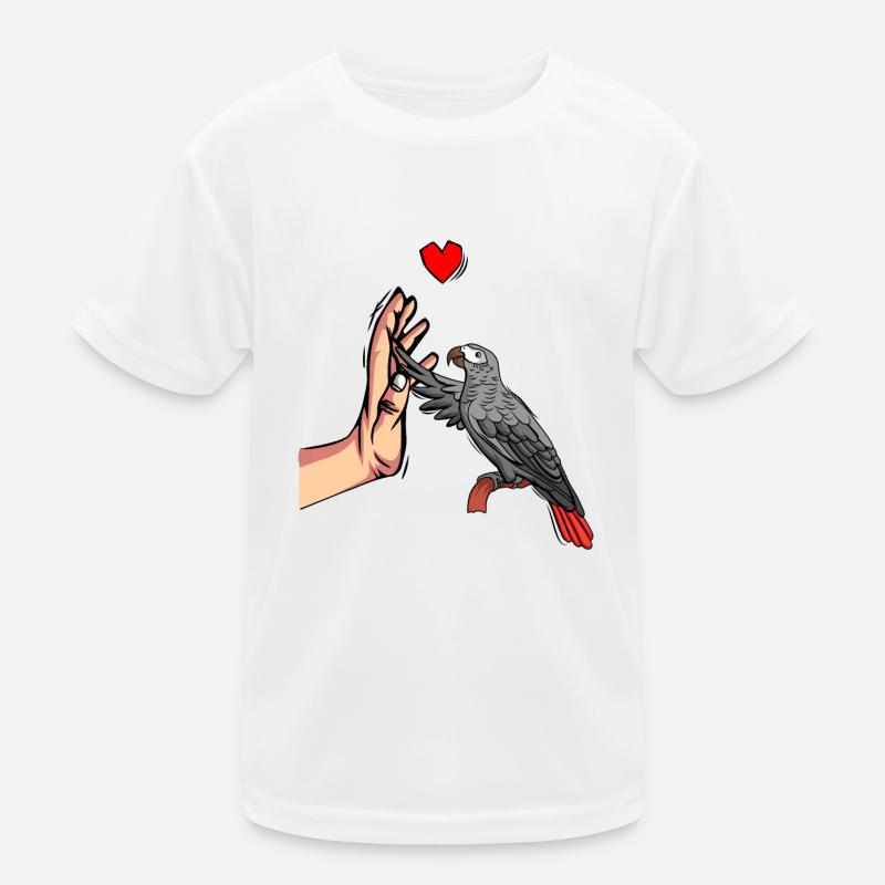 Graupapagei Liebe Papagei Herz Vogel Kinder Funktions-T-Shirt