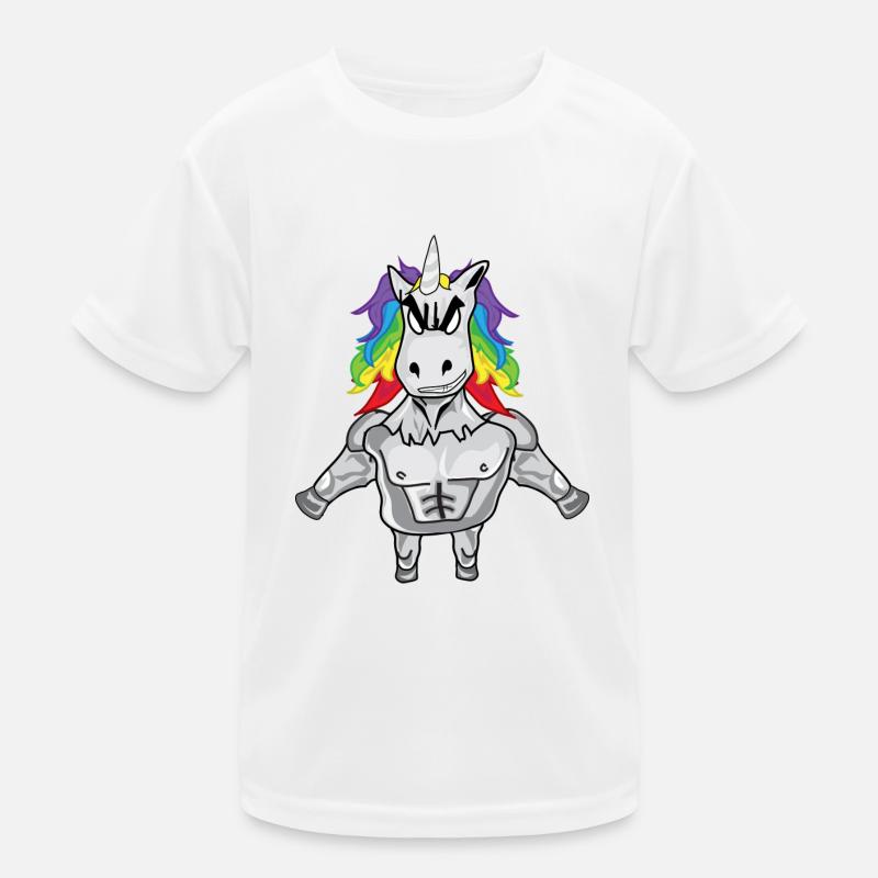starkes Einhorn Kinder Funktions-T-Shirt