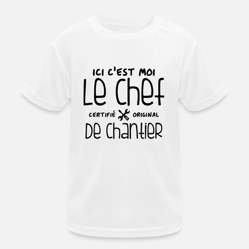 Ici c'est moi le chef de Chantier T-shirt sport Enfant