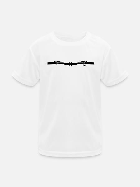 Fahrrad Lenker MTB Cockpit - Kinder Funktions-T-Shirt - Weiß - Vorne