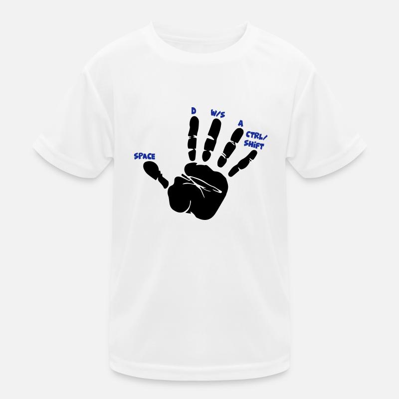 Farbe änderbar | WASD Gamer Gaming Hand Kinder Funktions-T-Shirt