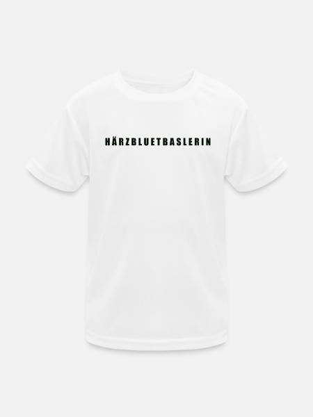 Härzbluetbaslerin Kanton Basel - Kinder Funktions-T-Shirt - Weiß - Vorne