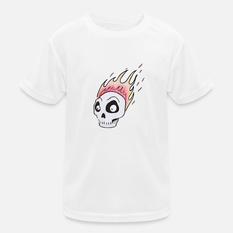 Burning skull1 Kids Functional T-Shirt