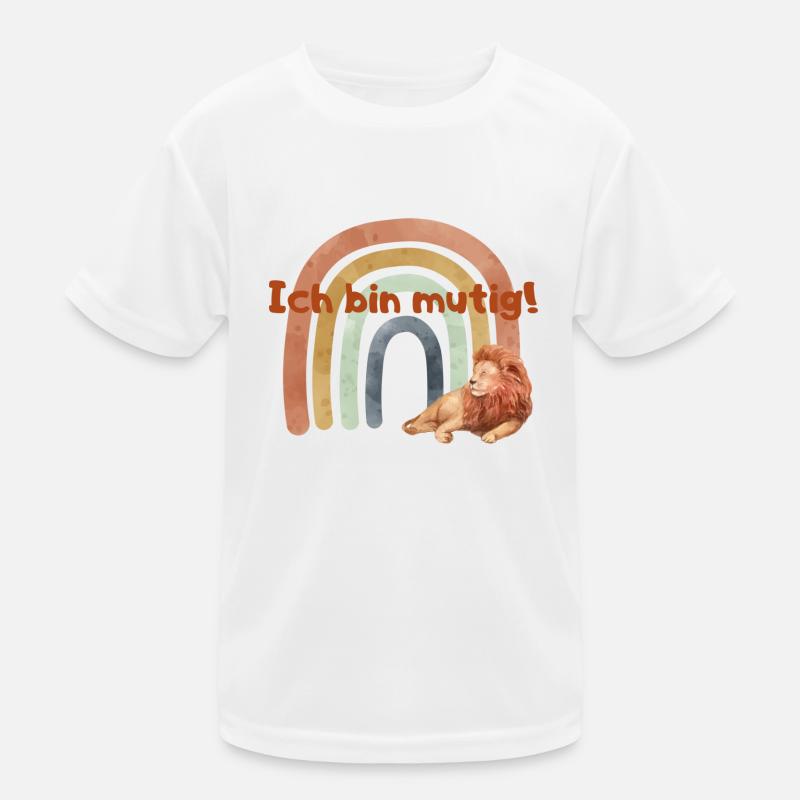 Ich bin mutig Affirmation für Kinder Löwe Kinder Funktions-T-Shirt