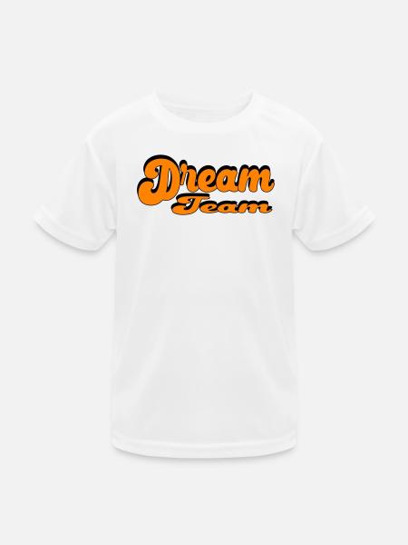 Dream Team Retro Style Design - Kinder Funktions-T-Shirt - Weiß - Vorne
