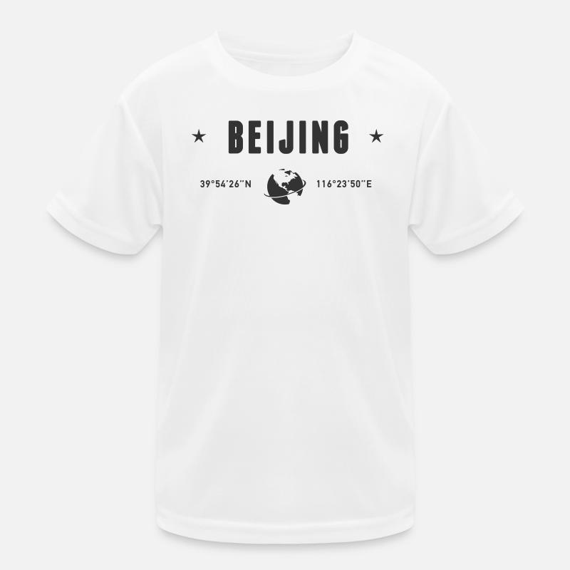 Beijing China Coordinates Planet Earth Kids Functional T-Shirt