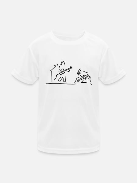 rockmusiker mit gitarre - Kinder Funktions-T-Shirt - Weiß - Vorne