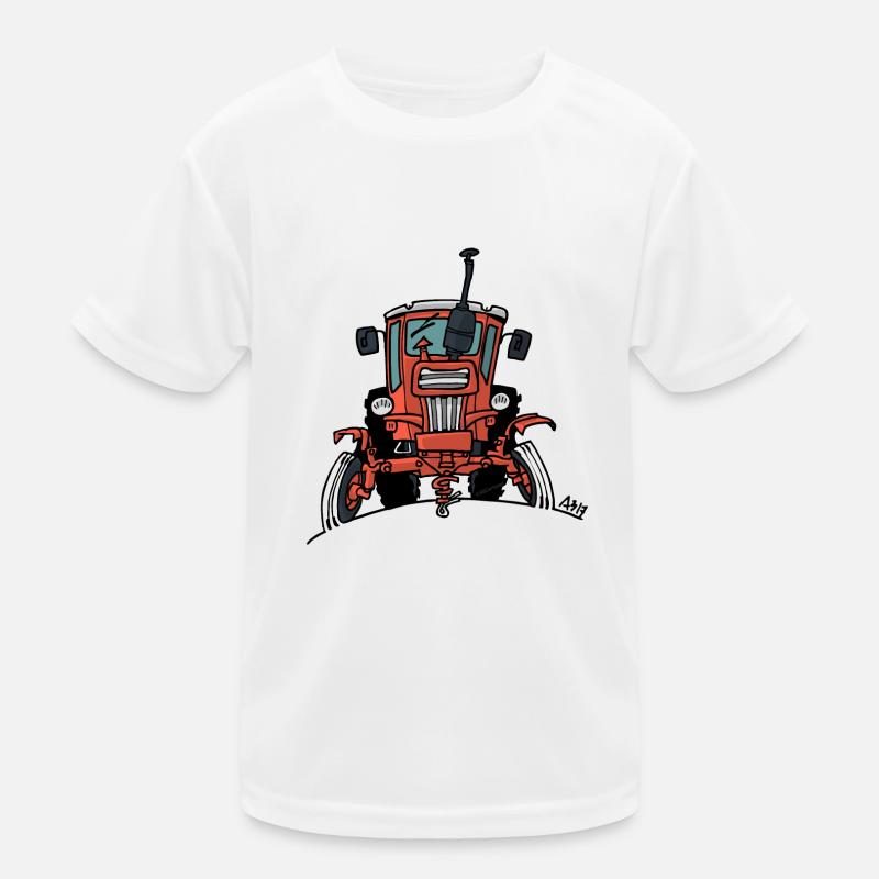 512 Old red tractor Kids Functional T-Shirt