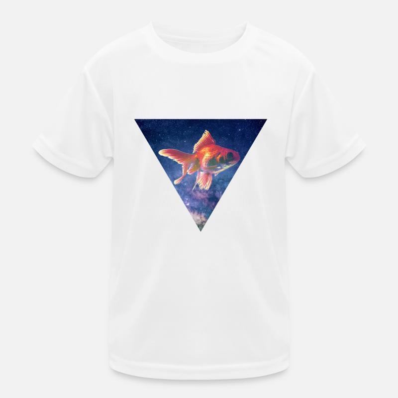 GALAXY GOLDFISCH CARASSIUS AURATUS ANGLER GESCHENK Kinder Funktions-T-Shirt