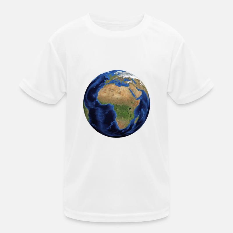 Weltkugel. Geschenkidee - Kinder Funktions-T-Shirt - Weiß