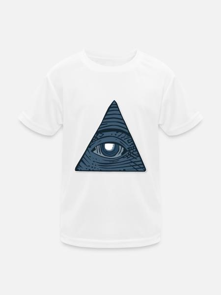 Illuminati - Kinder Funktions-T-Shirt - Weiß - Vorne