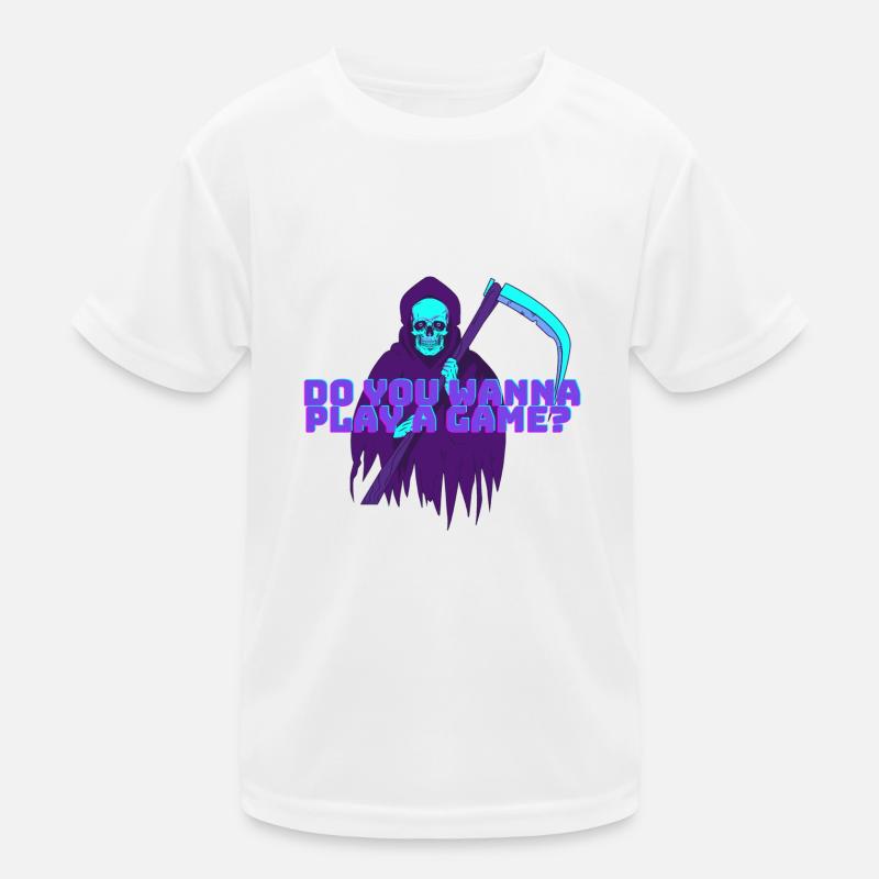 Grim Retro Reaper - Kinder Funktions-T-Shirt - Weiß