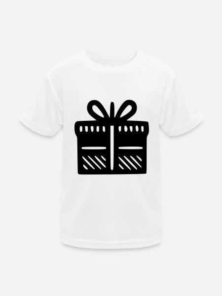 Geschenk Paket - Kinder Funktions-T-Shirt - Weiß - Vorne