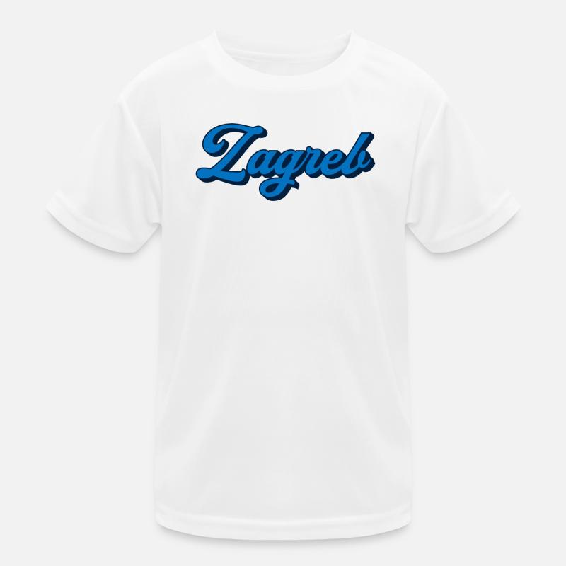Zagreb Script Logo Stil Kinder Funktions-T-Shirt