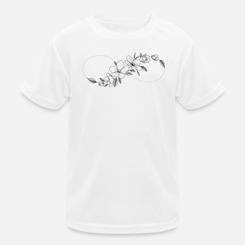 Blumige Kirschblüte und Unendlichkeitszeichen. Kinder Funktions-T-Shirt