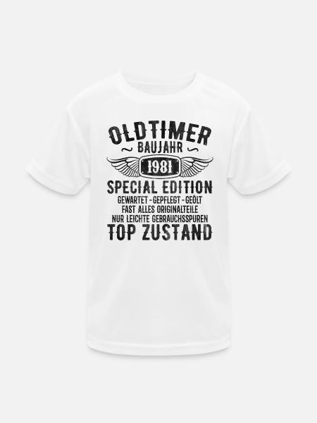 Vintage 1981 Geburtstagsgeschenk 1981 Baujahr - Kinder Funktions-T-Shirt - Weiß