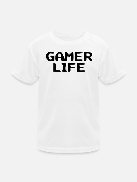 Casual Gamer Life lettering - Kids Functional T-Shirt - white - Front