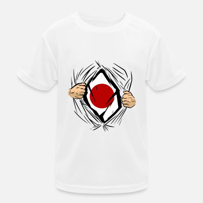 Drapeau du Japon utilisé Look Nihon Drapeau japonais T-shirt sport Enfant