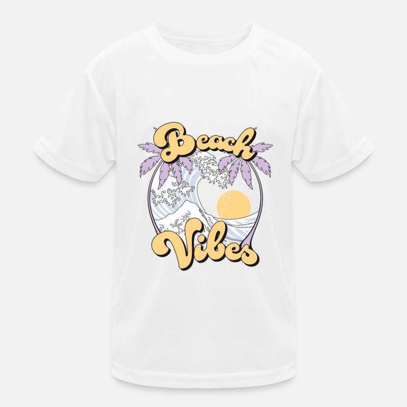 Beach Vibes Tropical Beach Palm Waves Rétro T-shirt sport Enfant