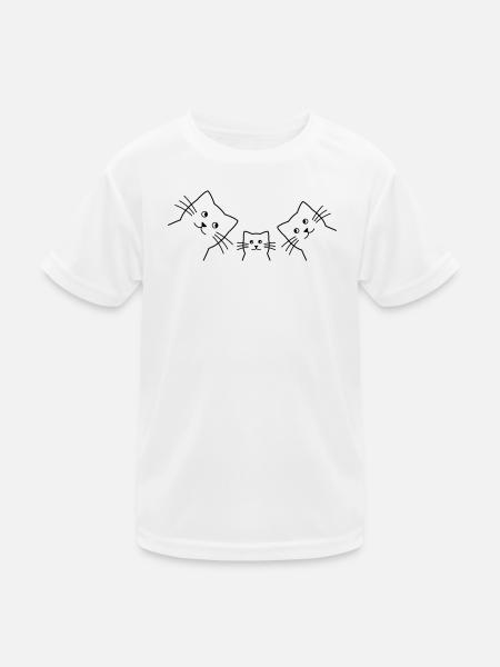 Kätzchen Katzen Familie Liebe Geschenkidee - Kinder Funktions-T-Shirt - Weiß - Vorne