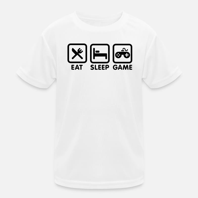 Eat sleep game Kinder Funktions-T-Shirt