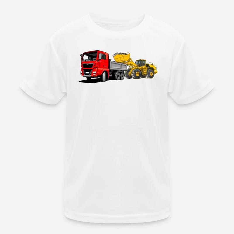 Lastauto mit Radlader Kinder Funktions-T-Shirt
