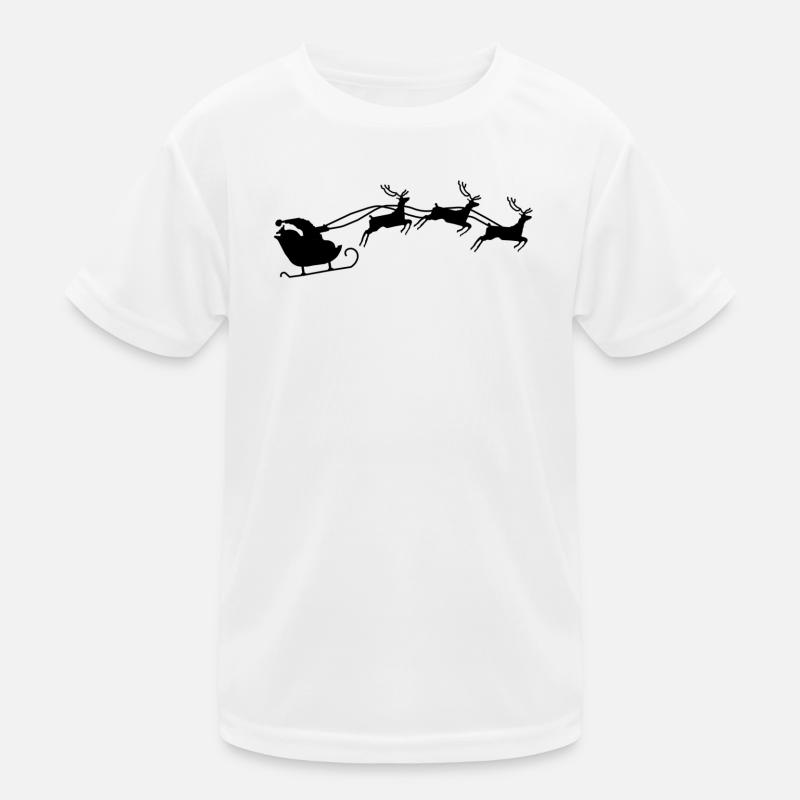Weihnachtsmann mit Schlitten Kinder Funktions-T-Shirt