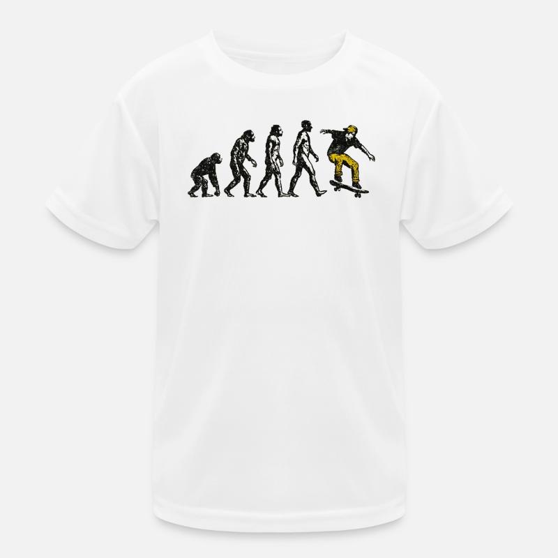 Evolution Skateboarder – Grunge Skate Design Kinder Funktions-T-Shirt
