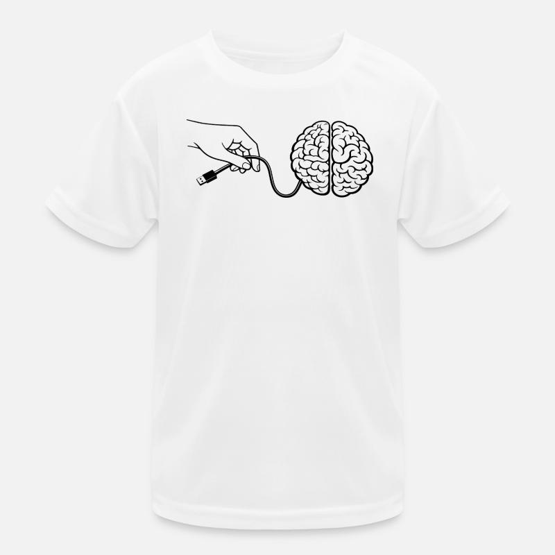 Brain Head Cable Connector Artificial Intelligence Kids Functional T-Shirt
