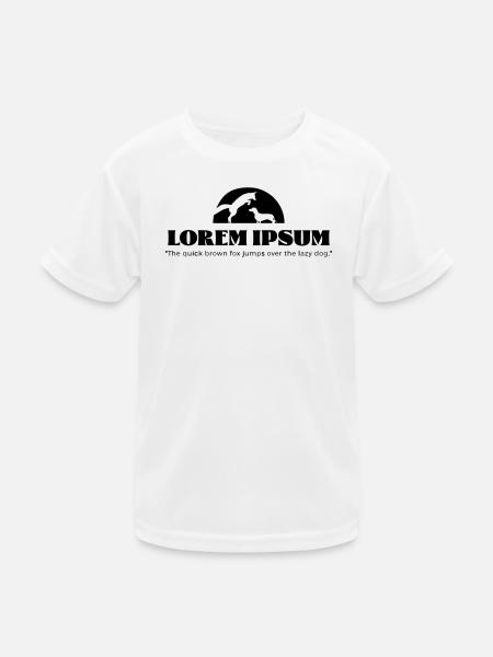 LoremIpsum – the quick brown fox ... - Kinder Funktions-T-Shirt - Weiß - Vorne
