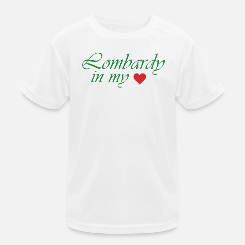 Lombardy Heart Skriptdesign Kinder Funktions-T-Shirt