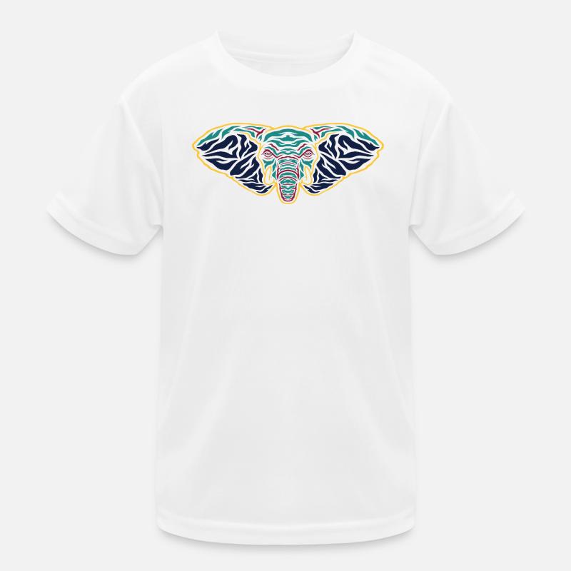 Psychedelischer Elefantenkopf Kinder Funktions-T-Shirt