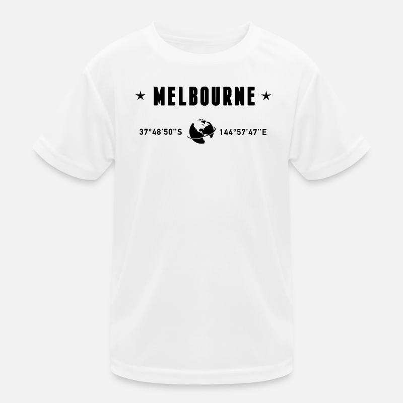 Melbourne Australia Coordinates Planet Earth Kids Functional T-Shirt