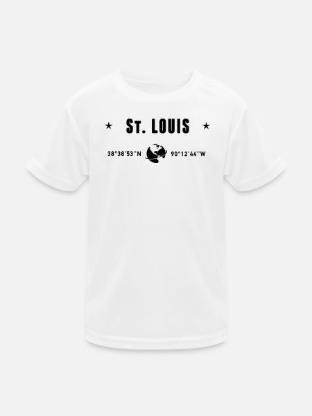 St. Louis, Missouri Koordinaten: Planet Erde - Kinder Funktions-T-Shirt - Weiß - Vorne