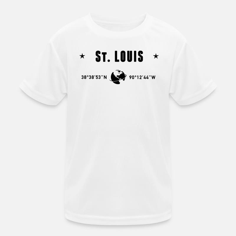 St Louis Missouri Coordinates Planet Earth Kids Functional T-Shirt