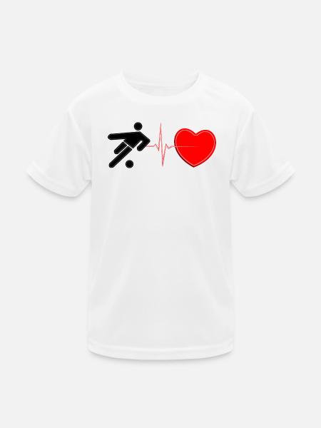 Soccer Heartbeat Lifeline – Fußball-Leidenschaft Kunst - Kinder Funktions-T-Shirt - Weiß - Vorne